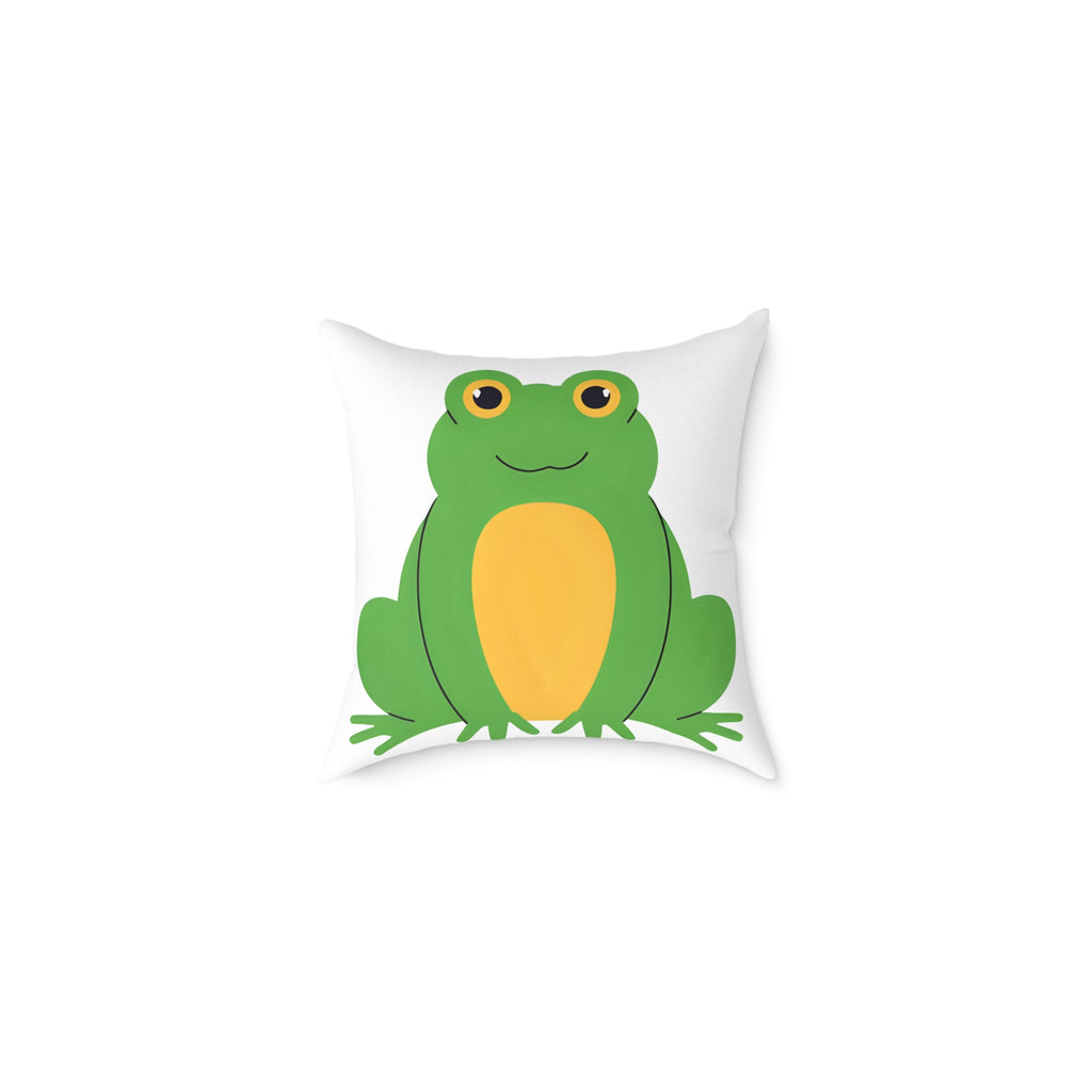 Frog-Themed Decorative Pillow, Fun Home Decor, Animal Pillow, Kid's Room Accent, Gift for Nature Lovers
