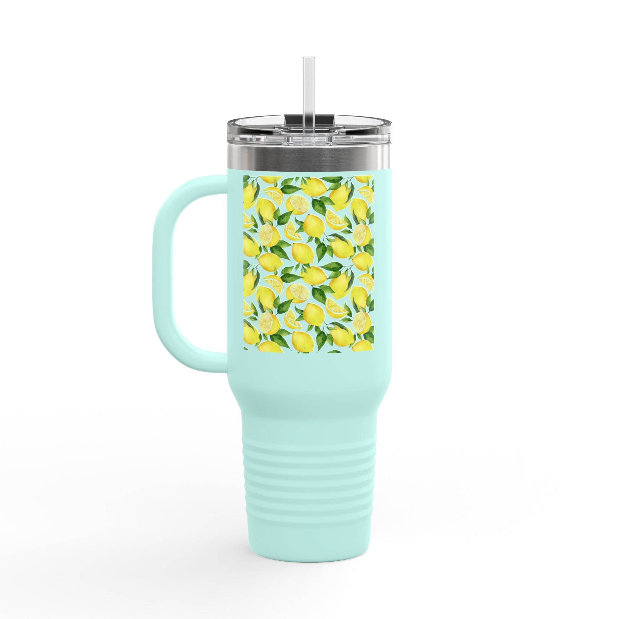 Lemon Blossom Insulated Travel Mug | 40oz | Perfect for Gifts, Eco-Friendly, Summer Vibes, Tea, Coffee, Outdoor Adventures, Beach