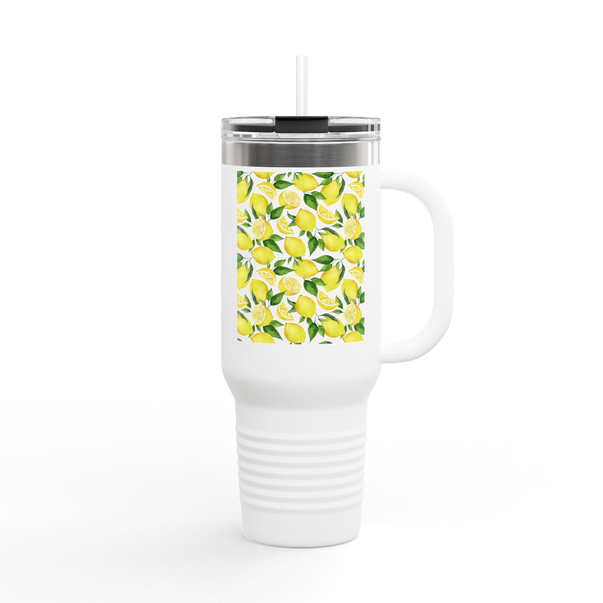 Lemon Blossom Insulated Travel Mug | 40oz | Perfect for Gifts, Eco-Friendly, Summer Vibes, Tea, Coffee, Outdoor Adventures, Beach