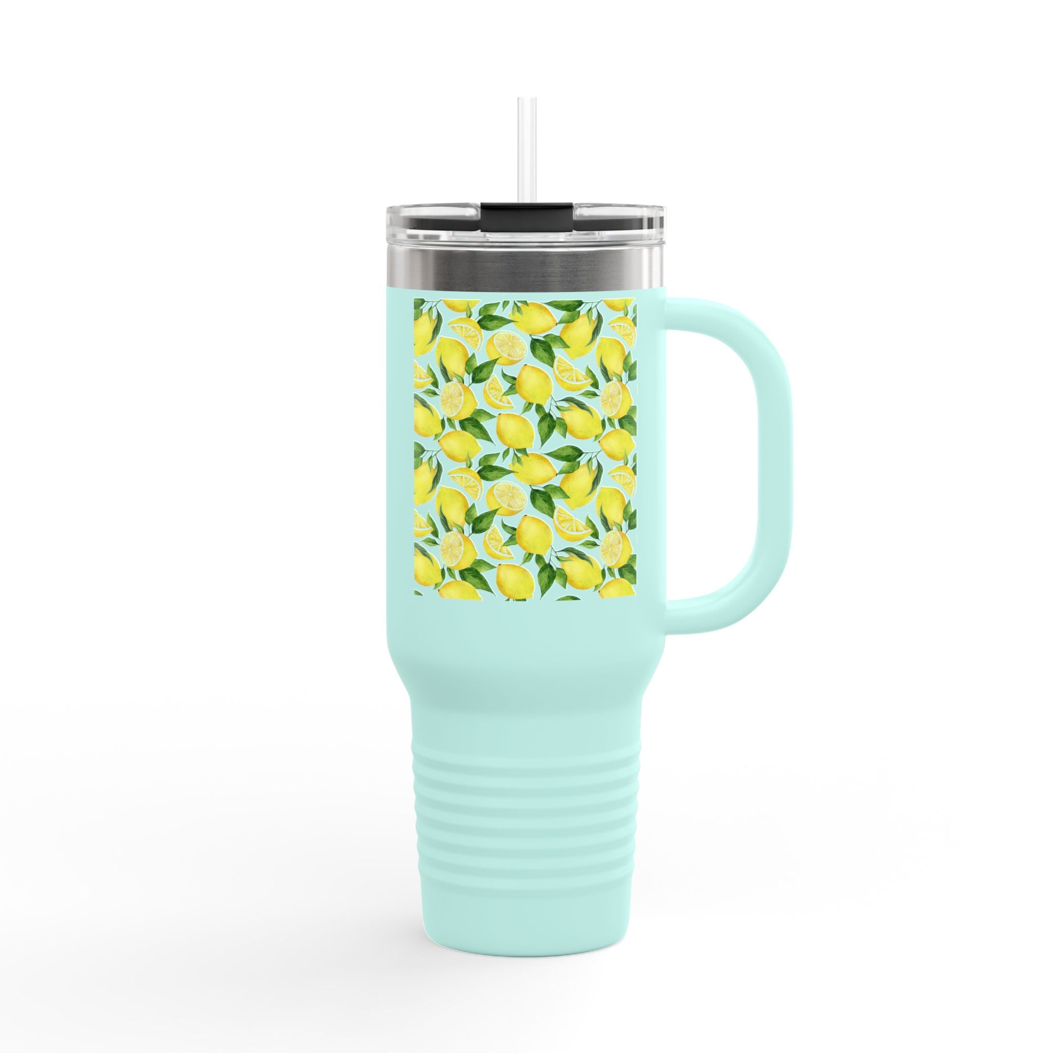Lemon Blossom Insulated Travel Mug | 40oz | Perfect for Gifts, Eco-Friendly, Summer Vibes, Tea, Coffee, Outdoor Adventures, Beach