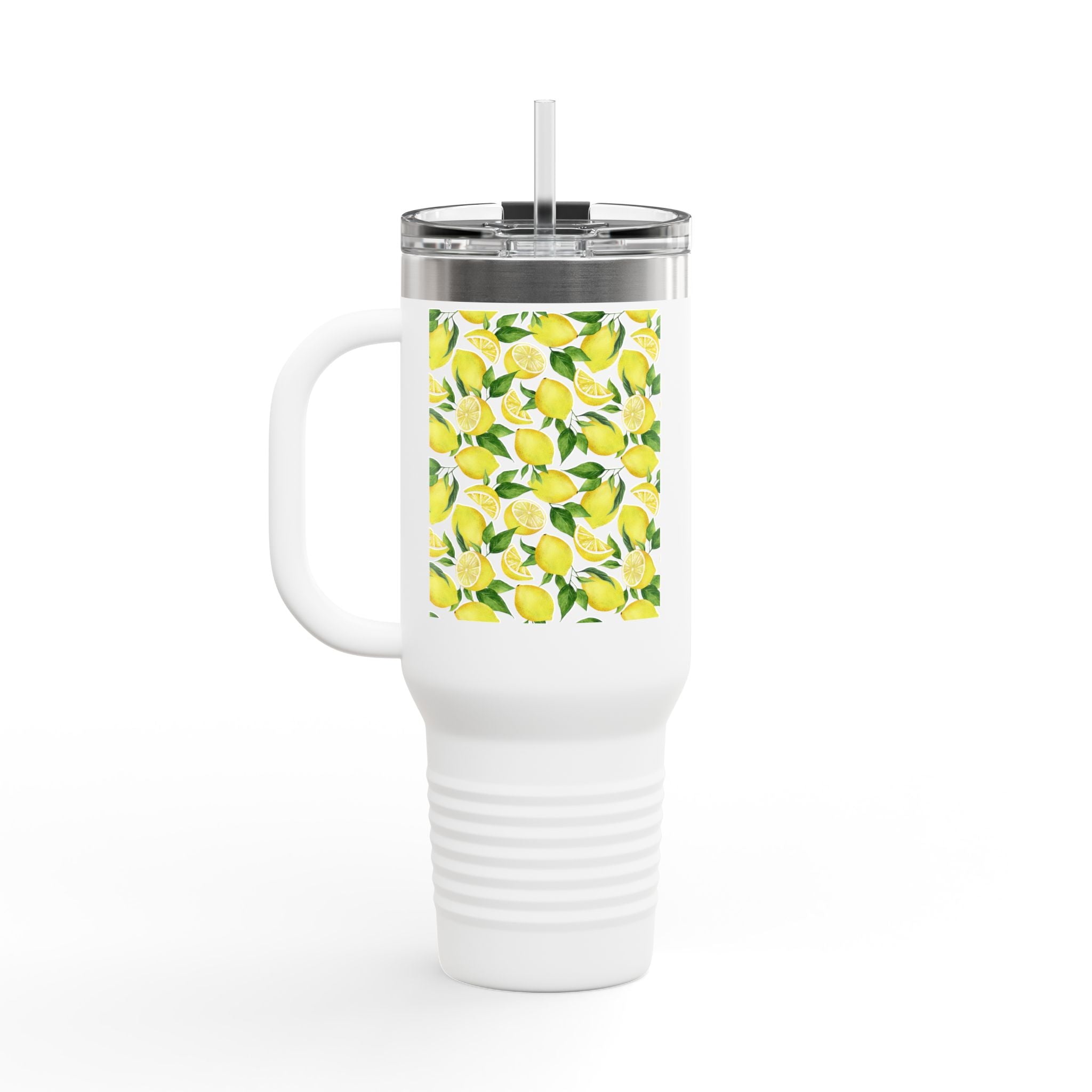 Lemon Blossom Insulated Travel Mug | 40oz | Perfect for Gifts, Eco-Friendly, Summer Vibes, Tea, Coffee, Outdoor Adventures, Beach