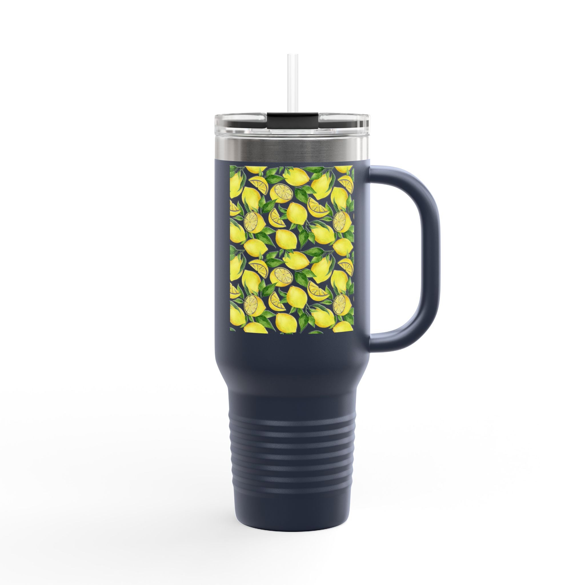Lemon Blossom Insulated Travel Mug | 40oz | Perfect for Gifts, Eco-Friendly, Summer Vibes, Tea, Coffee, Outdoor Adventures, Beach