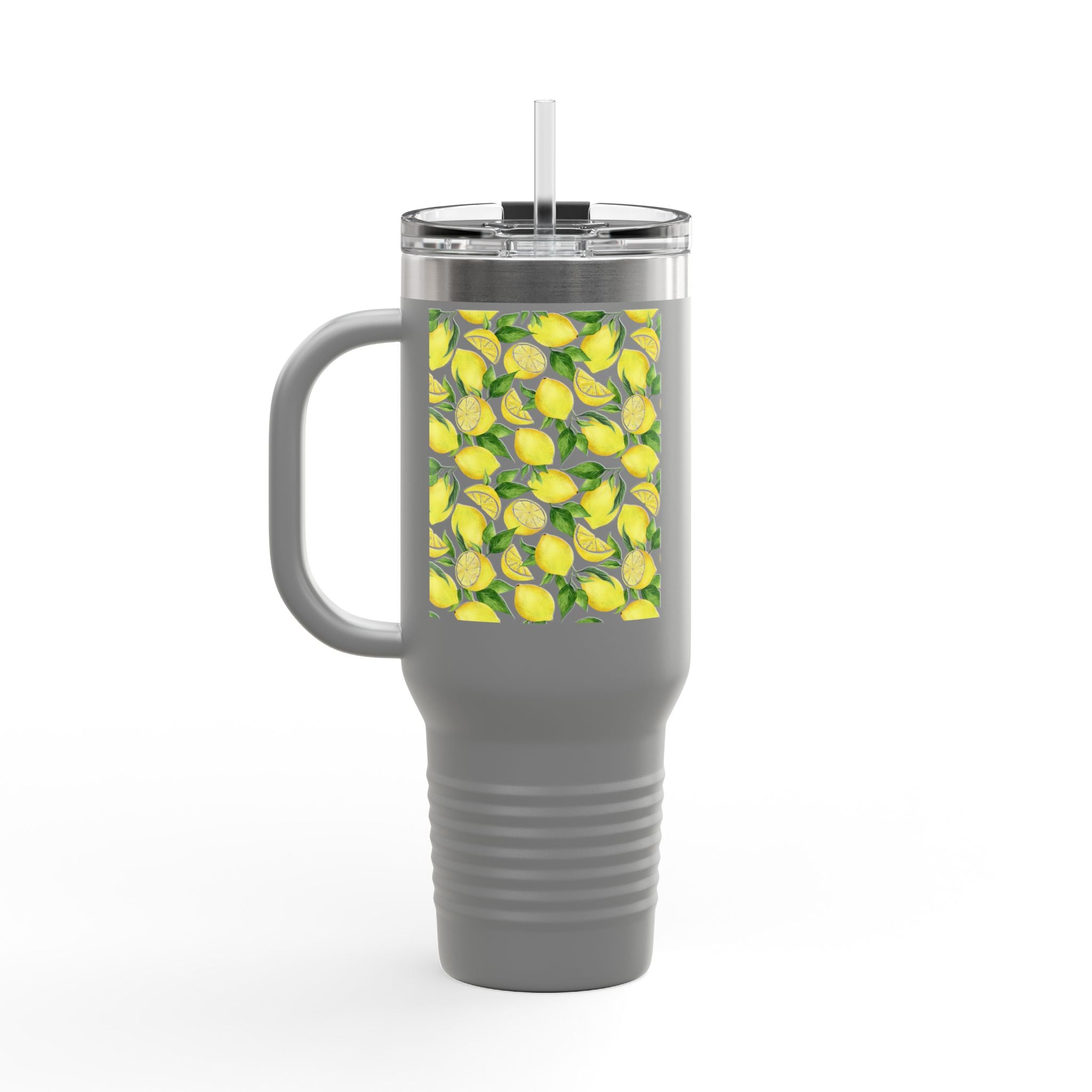 Lemon Blossom Insulated Travel Mug | 40oz | Perfect for Gifts, Eco-Friendly, Summer Vibes, Tea, Coffee, Outdoor Adventures, Beach