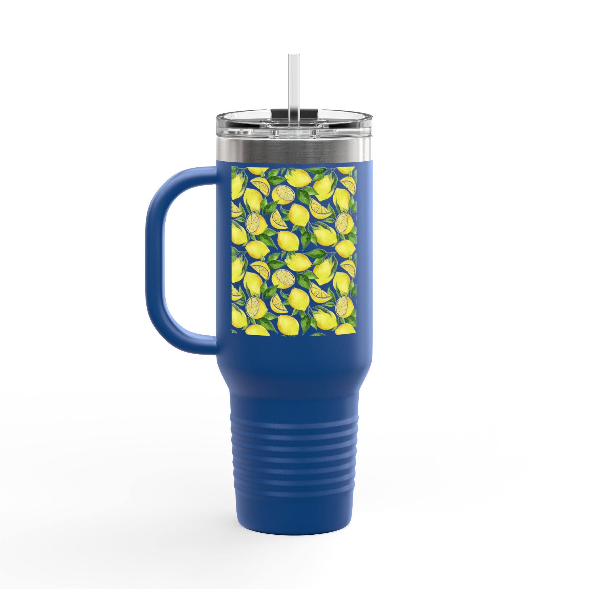 Lemon Blossom Insulated Travel Mug | 40oz | Perfect for Gifts, Eco-Friendly, Summer Vibes, Tea, Coffee, Outdoor Adventures, Beach