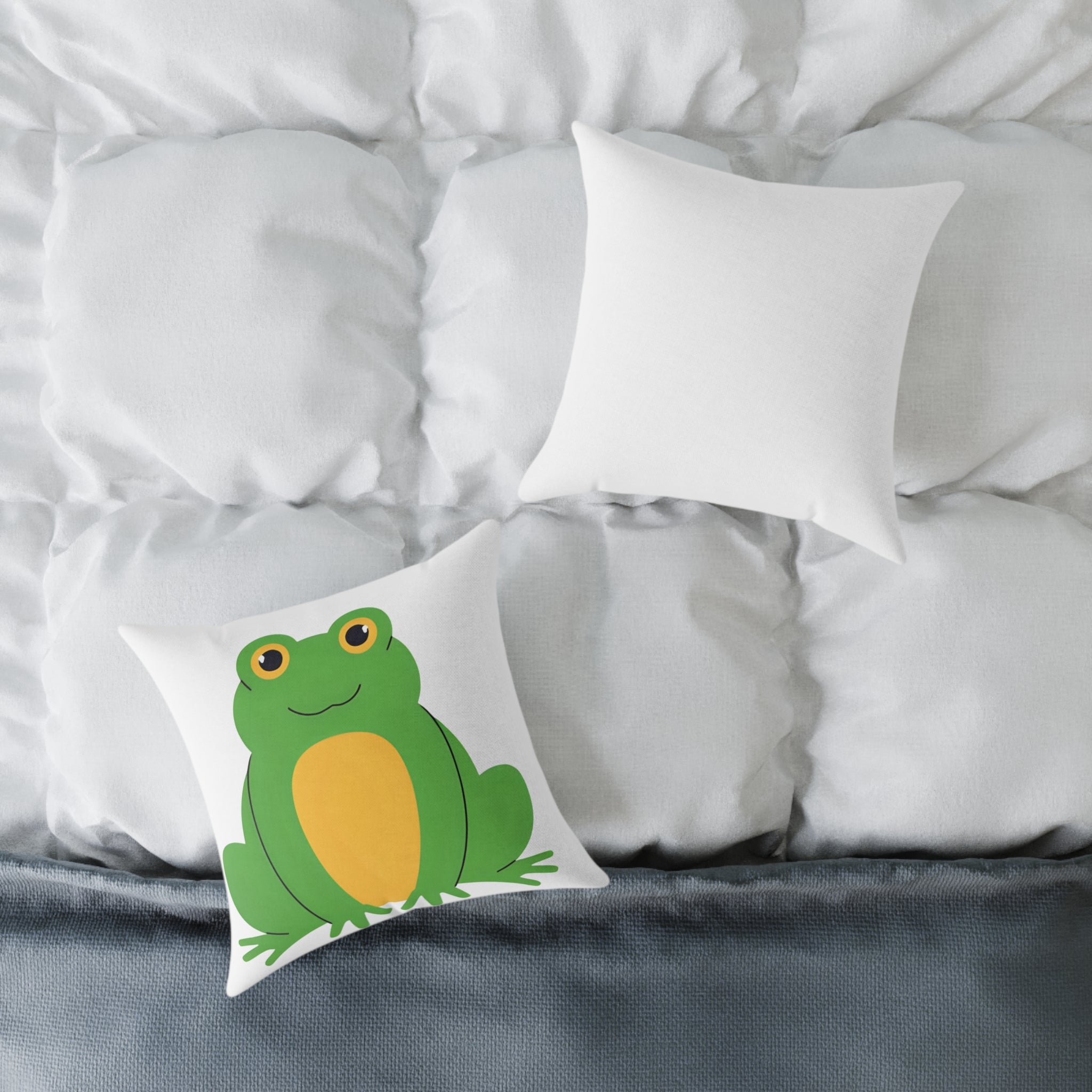 Frog-Themed Decorative Pillow, Fun Home Decor, Animal Pillow, Kid's Room Accent, Gift for Nature Lovers
