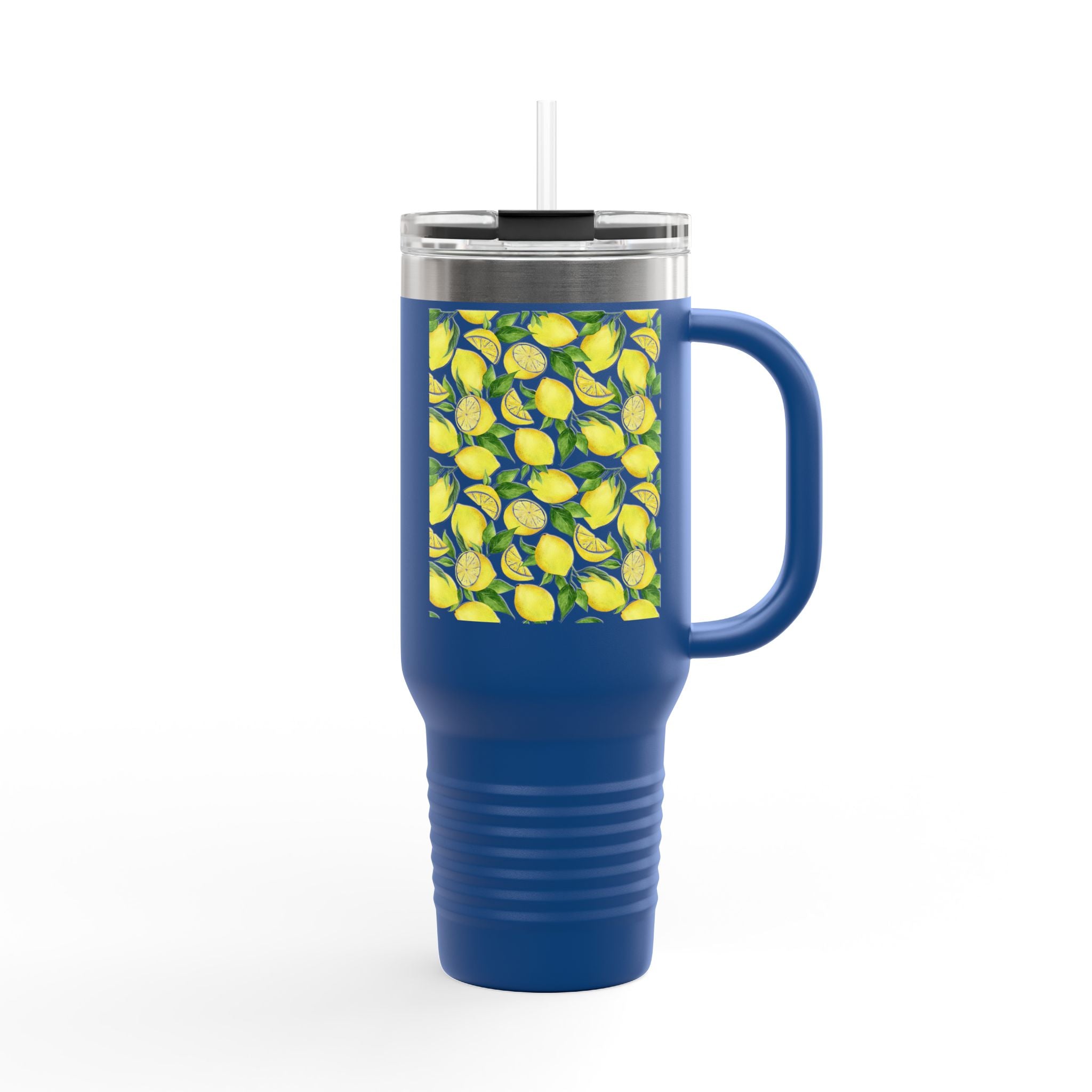 Lemon Blossom Insulated Travel Mug | 40oz | Perfect for Gifts, Eco-Friendly, Summer Vibes, Tea, Coffee, Outdoor Adventures, Beach