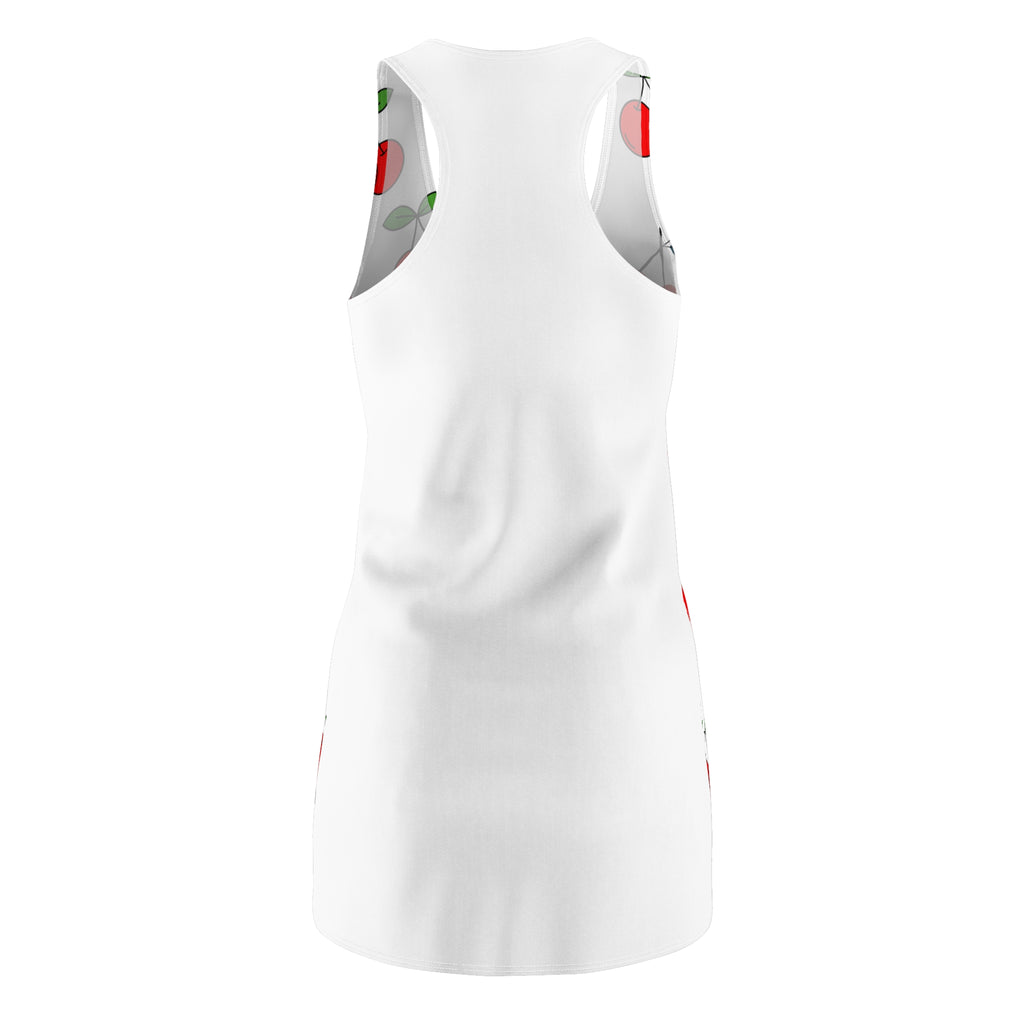 Cherry Blossom Racerback Dress, Summer Dress, Casual Dress, Beachwear, Fruit Pattern Dress, Everyday Wear