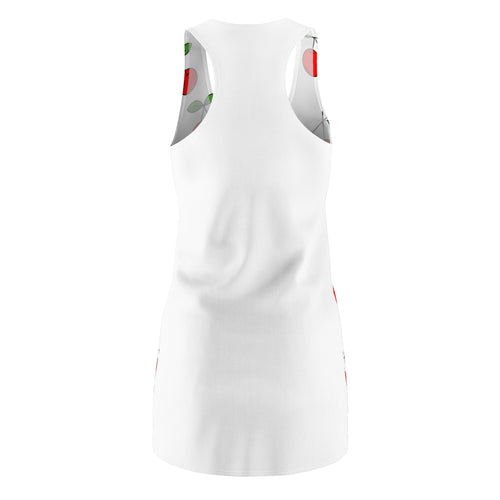 Cherry Blossom Racerback Dress, Summer Dress, Casual Dress, Beachwear, Fruit Pattern Dress, Everyday Wear