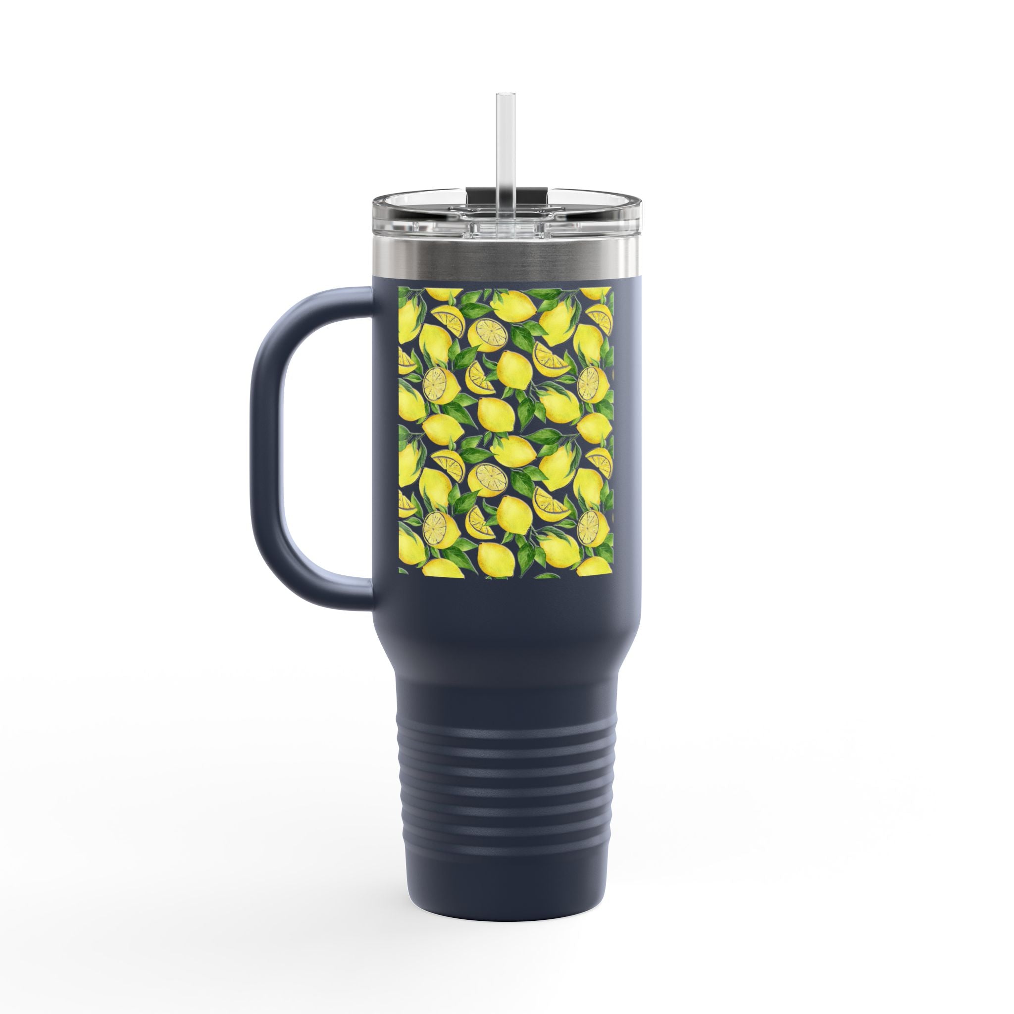 Lemon Blossom Insulated Travel Mug | 40oz | Perfect for Gifts, Eco-Friendly, Summer Vibes, Tea, Coffee, Outdoor Adventures, Beach