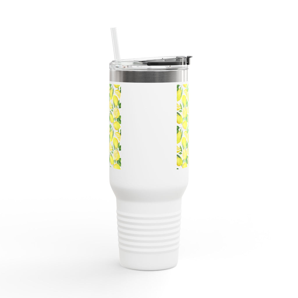 Lemon Blossom Insulated Travel Mug | 40oz | Perfect for Gifts, Eco-Friendly, Summer Vibes, Tea, Coffee, Outdoor Adventures, Beach