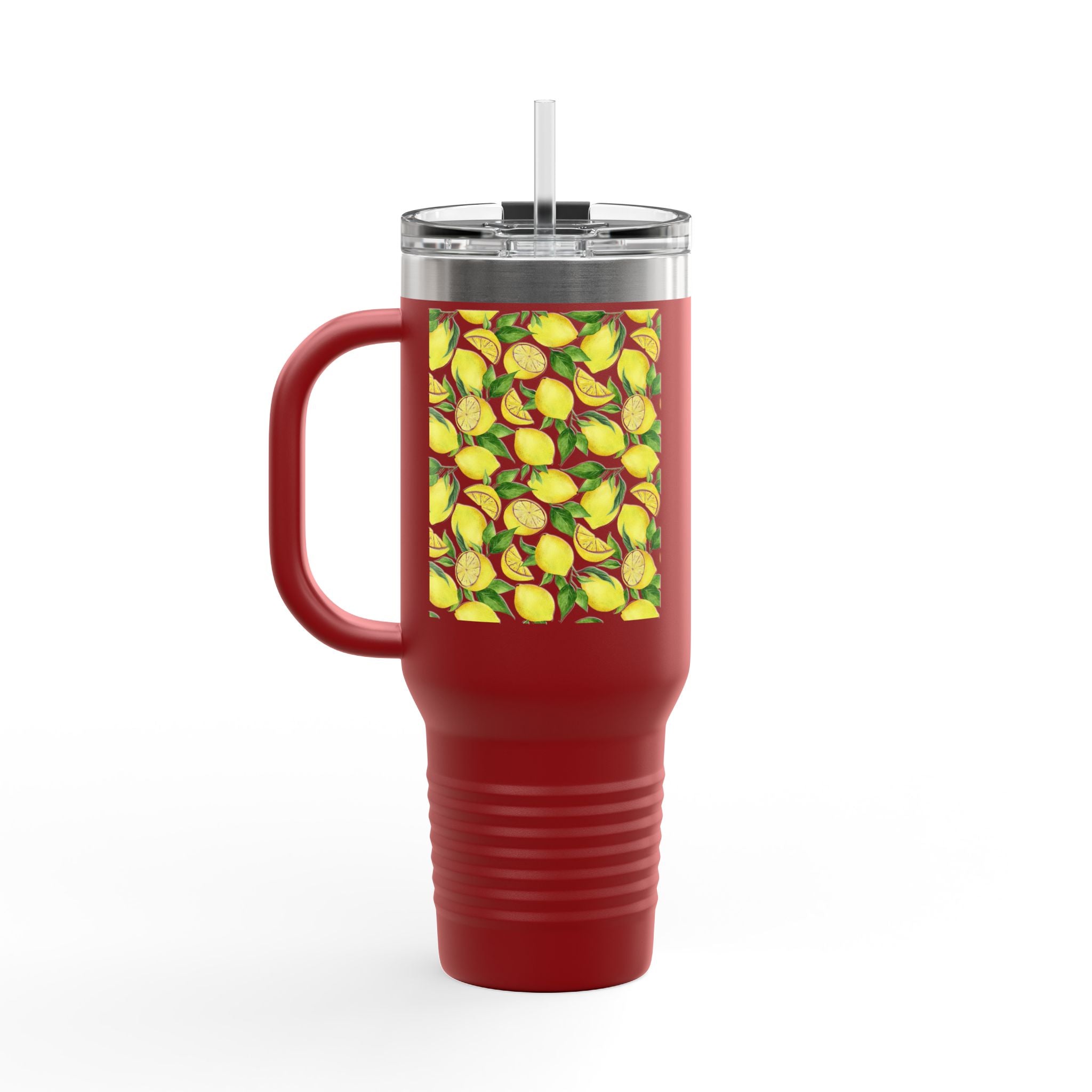 Lemon Blossom Insulated Travel Mug | 40oz | Perfect for Gifts, Eco-Friendly, Summer Vibes, Tea, Coffee, Outdoor Adventures, Beach